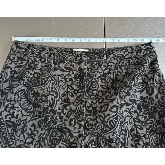 Talbots Black Velvet Jacquard Brocard Career Straight Leg Dress Pant Size 16 - Picture 8 of 11